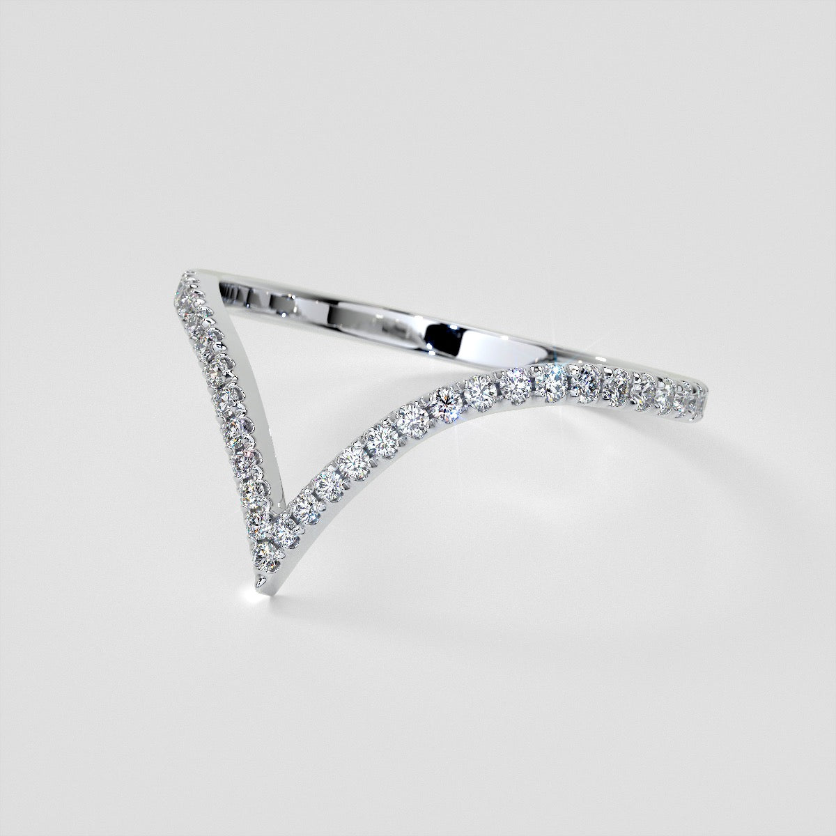 ¼ CTW Pointed Contour Lab Grown Diamond Stackable Band