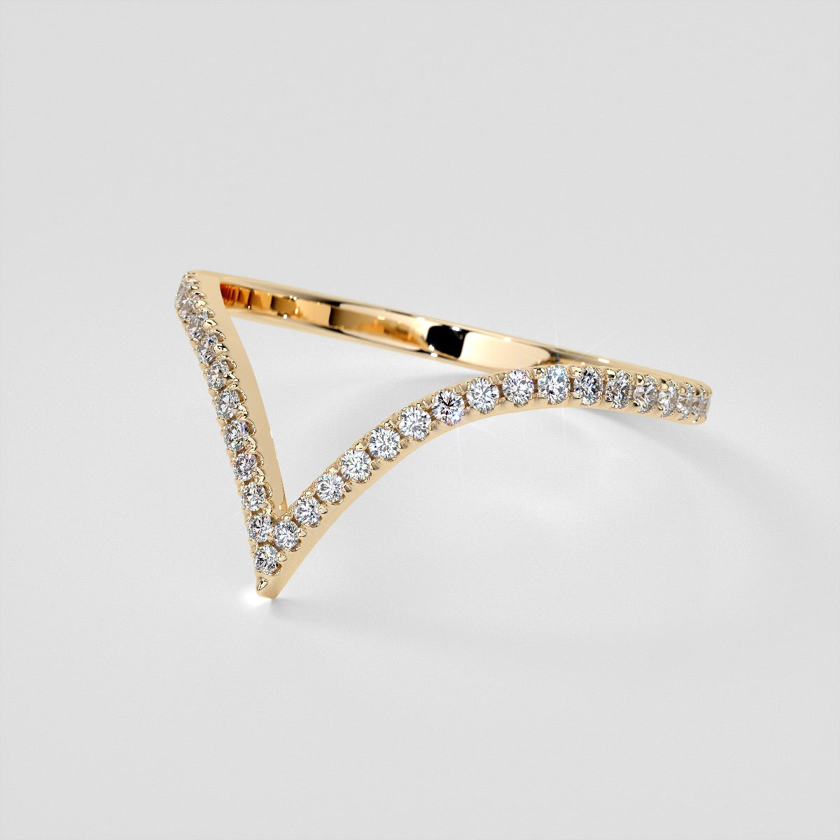 ¼ CTW Pointed Contour Lab Grown Diamond Stackable Band