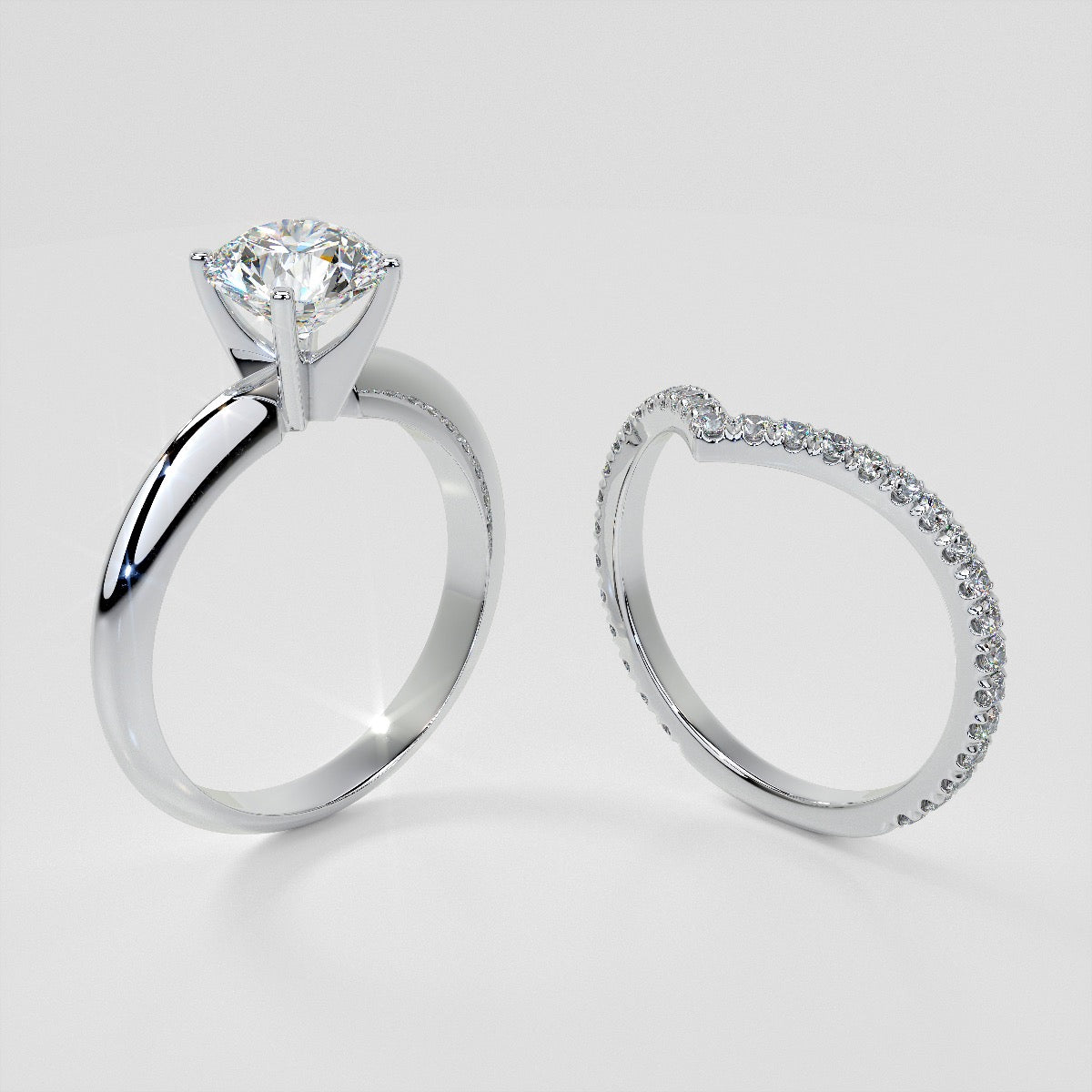 3/8 CTW Lab-Grown Diamond Contour Band