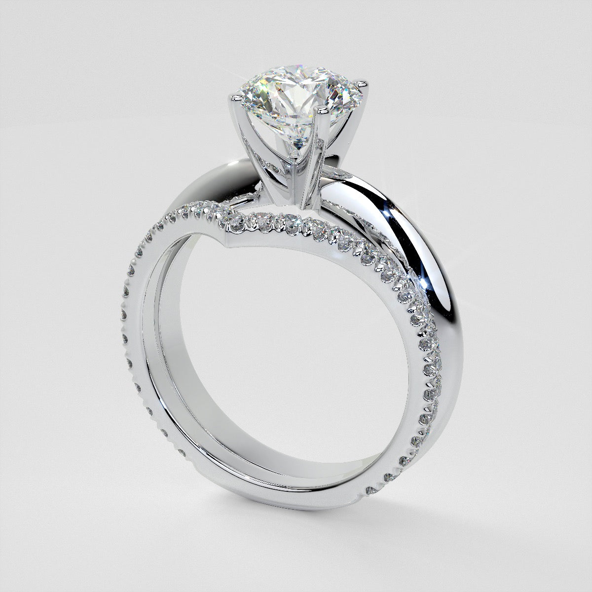3/8 CTW Lab-Grown Diamond Contour Band