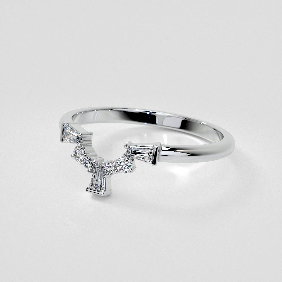 1/5 CTW Elegant Geometric Lab Grown Diamond Band