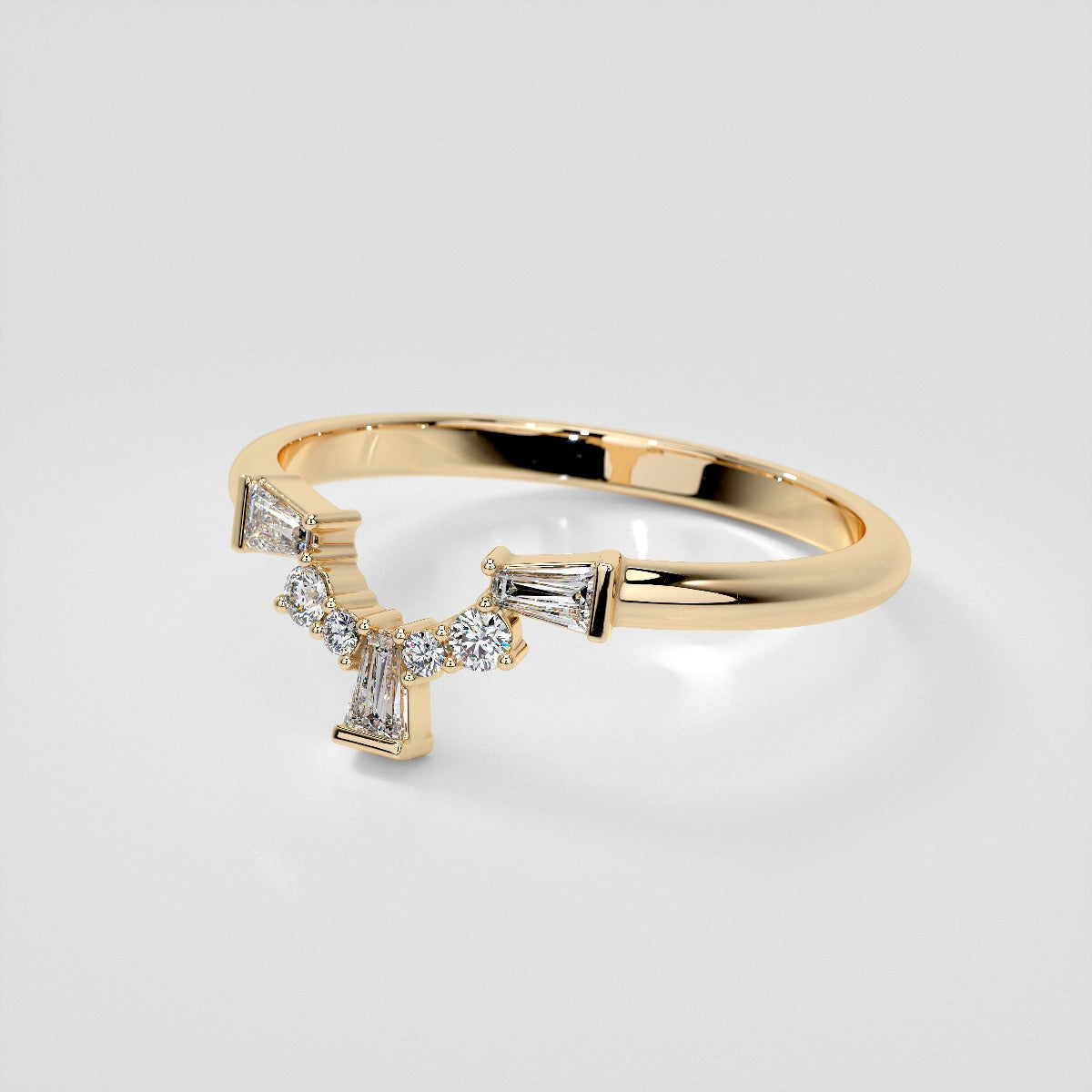 1/5 CTW Elegant Geometric Lab Grown Diamond Band