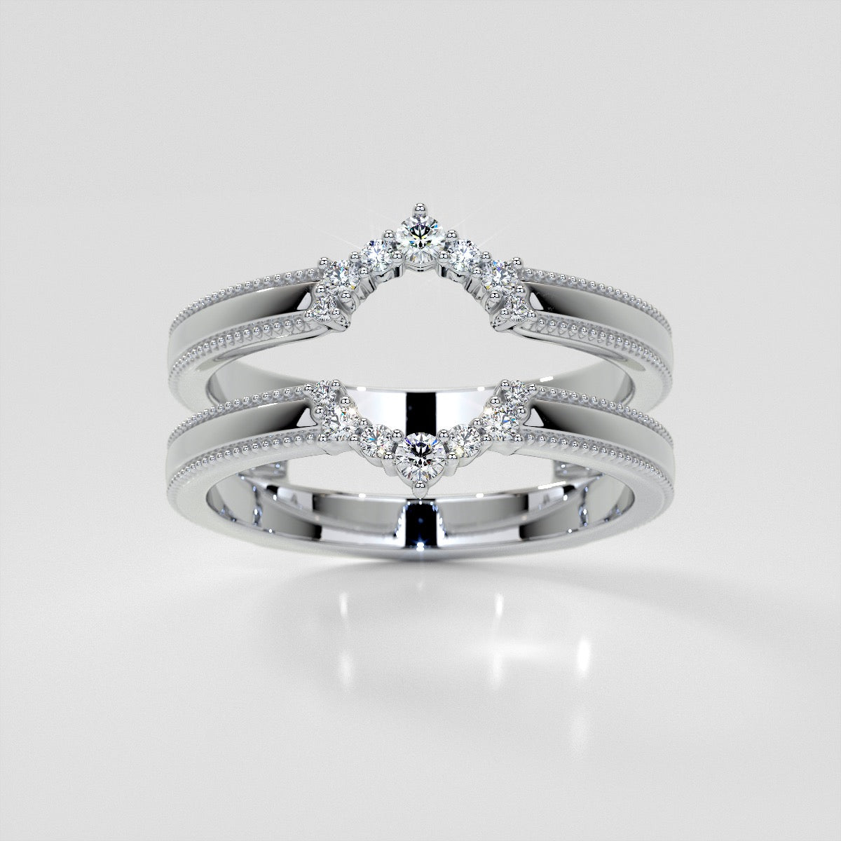 1/6 CTW Starry Nexus Milgrain Ring Guard Wedding Band