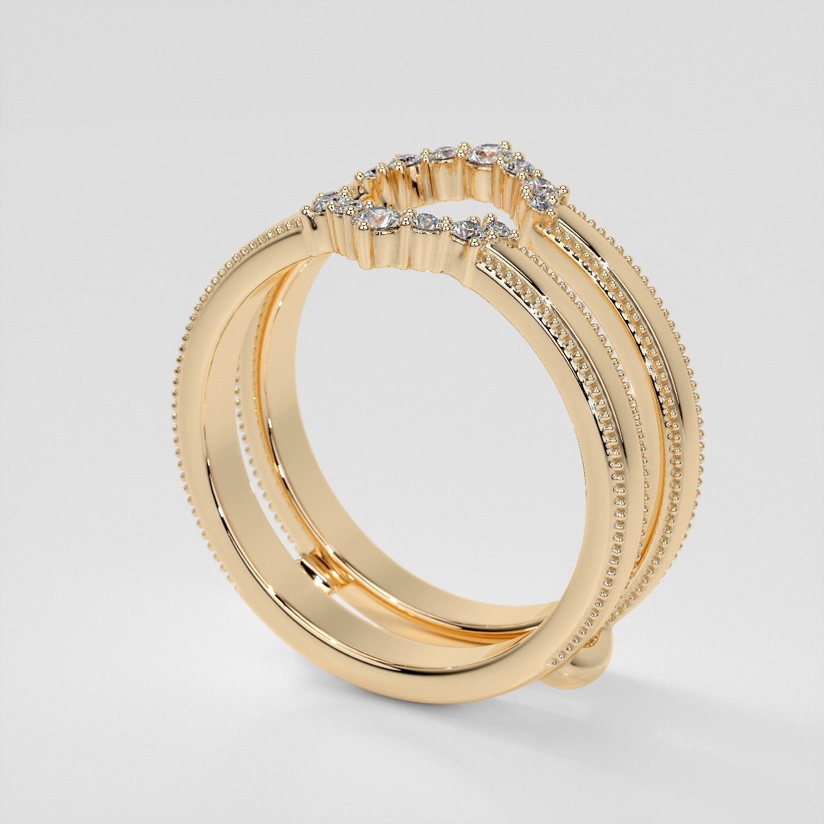 1/6 CTW Starry Nexus Milgrain Ring Guard Wedding Band