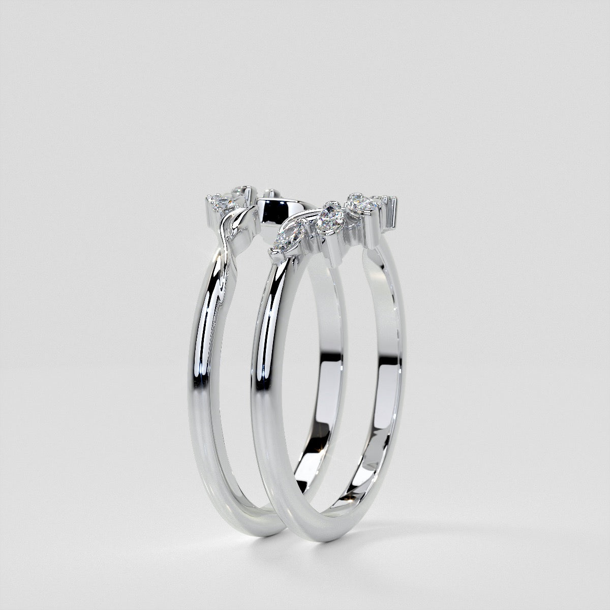1/6 CTW Lab Grown Diamond Floral Contour Band