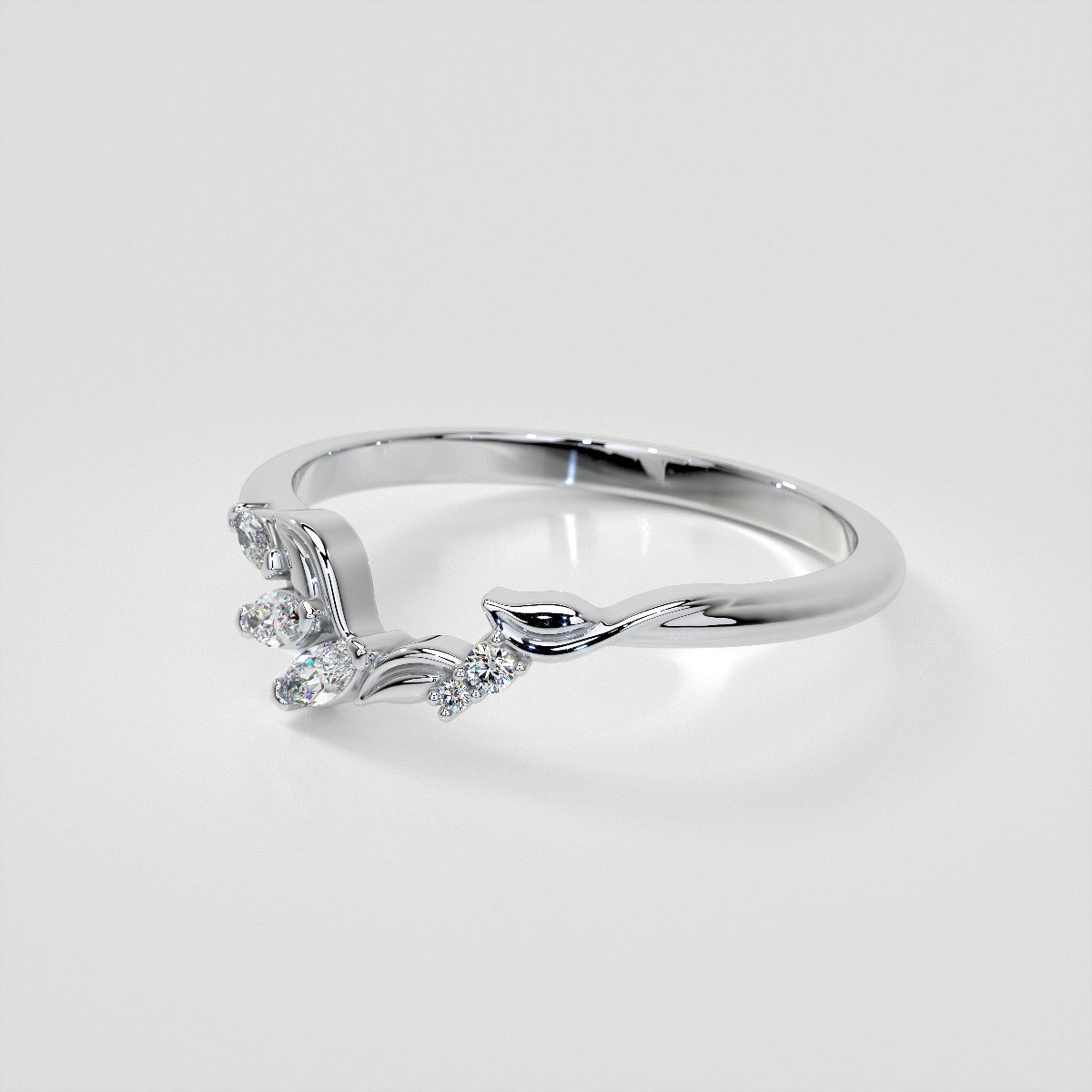 1/6 CTW Lab Grown Diamond Floral Contour Band