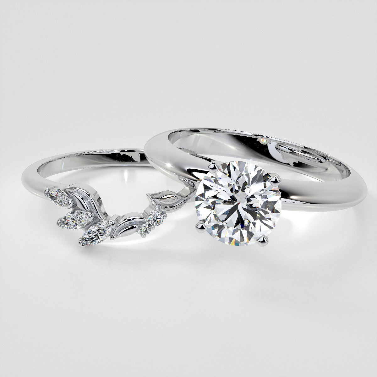 1/6 CTW Lab Grown Diamond Floral Contour Band