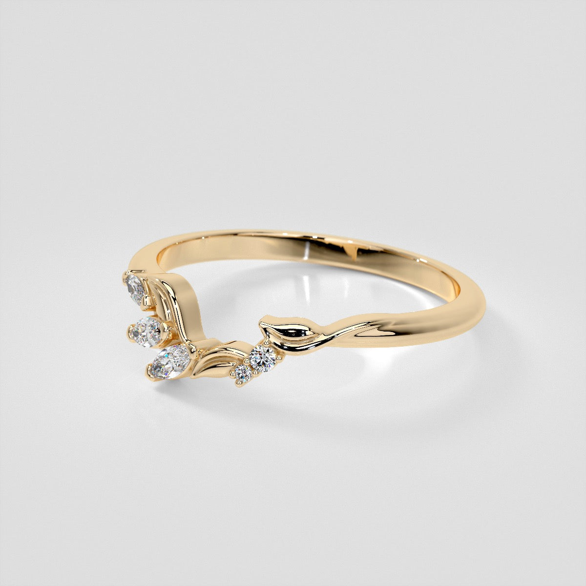 1/6 CTW Lab Grown Diamond Floral Contour Band