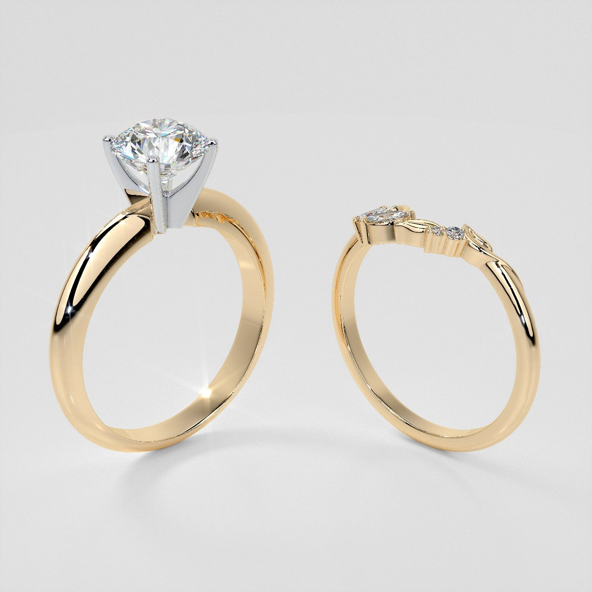 1/6 CTW Lab Grown Diamond Floral Contour Band