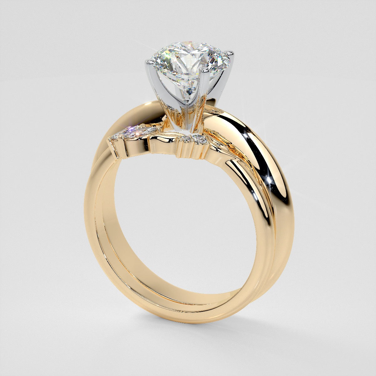 1/6 CTW Lab Grown Diamond Floral Contour Band