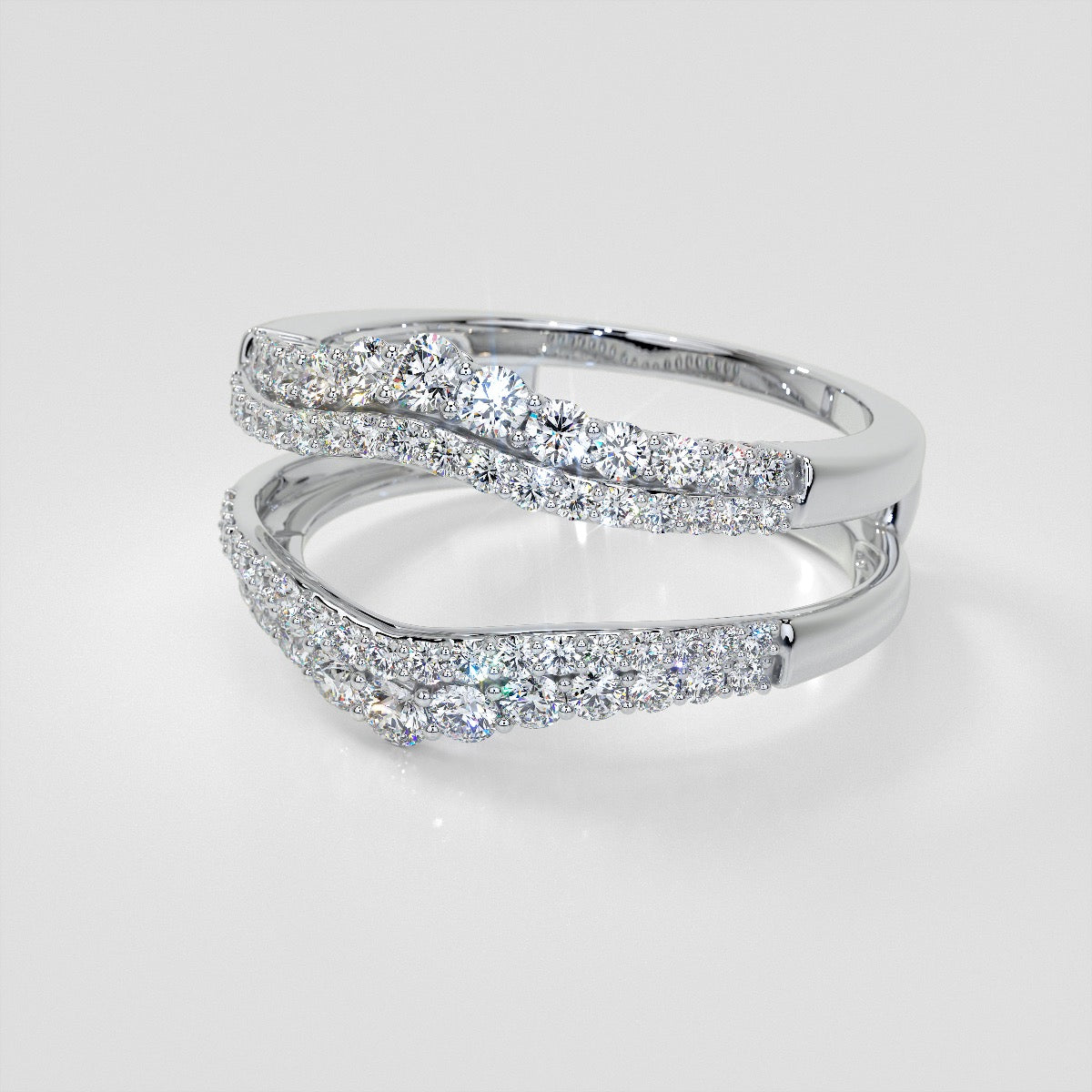 1 CTW Lab Grown Diamond Ring Guard Wedding Band in 14K Gold