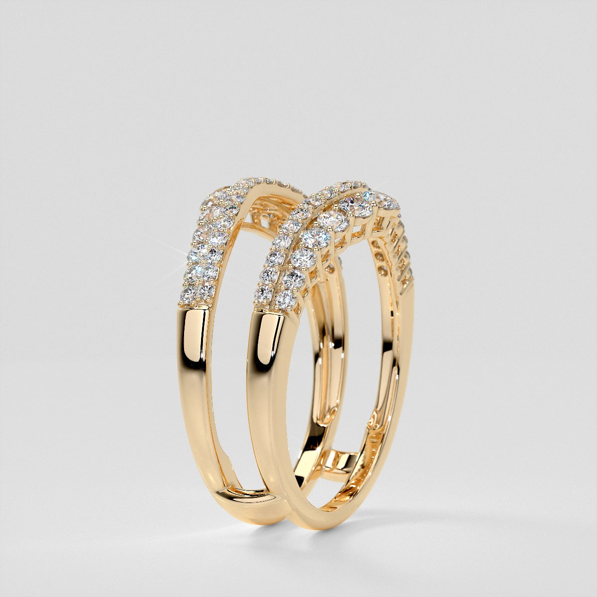 1 CTW Lab Grown Diamond Ring Guard Wedding Band in 14K Gold