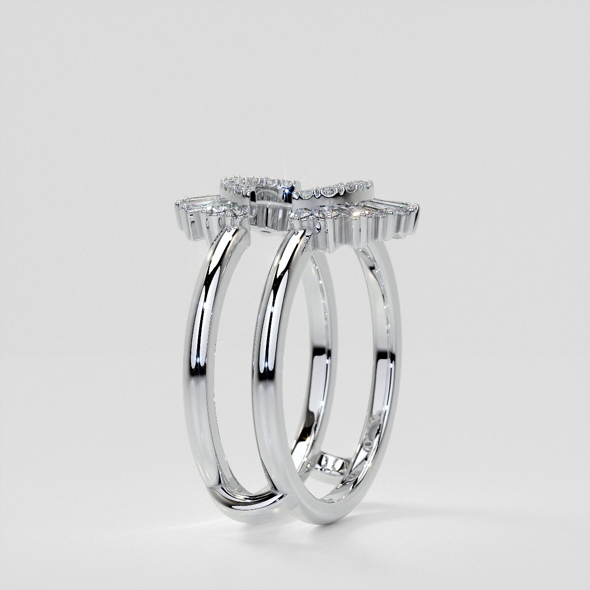 ½ CTW Natural Diamond Vintage Enhancer Ring Guard Wedding Band