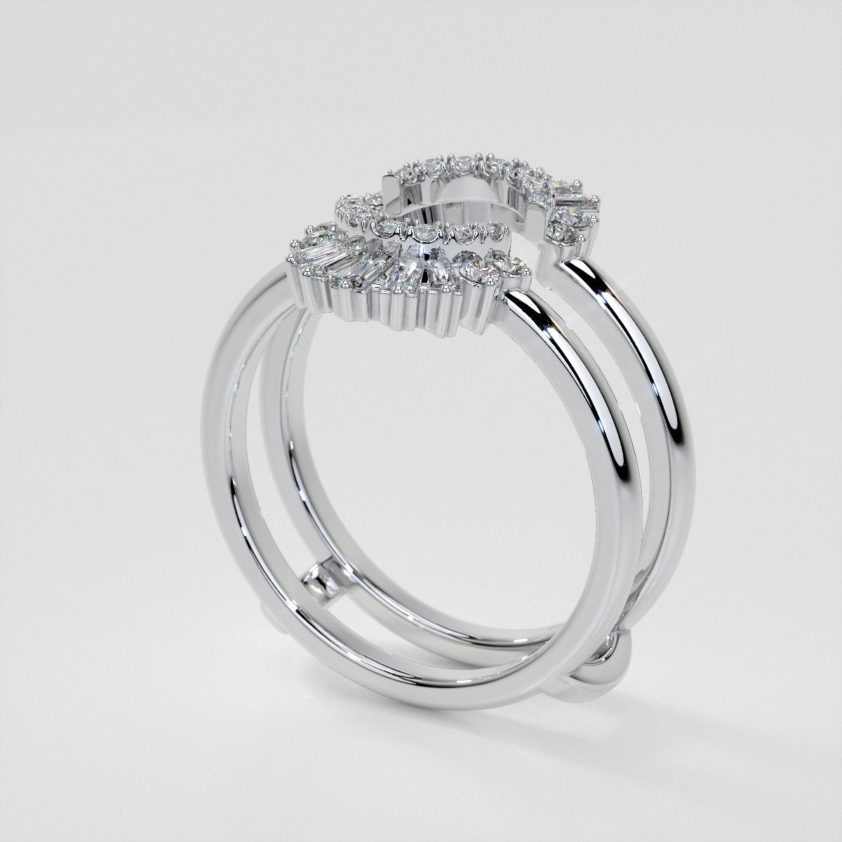 ½ CTW Natural Diamond Vintage Enhancer Ring Guard Wedding Band