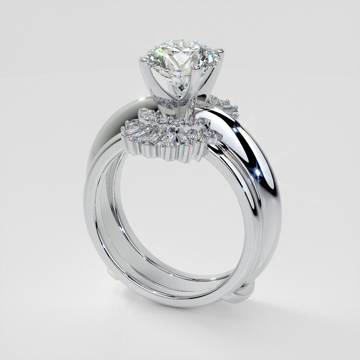 ½ CTW Natural Diamond Vintage Enhancer Ring Guard Wedding Band