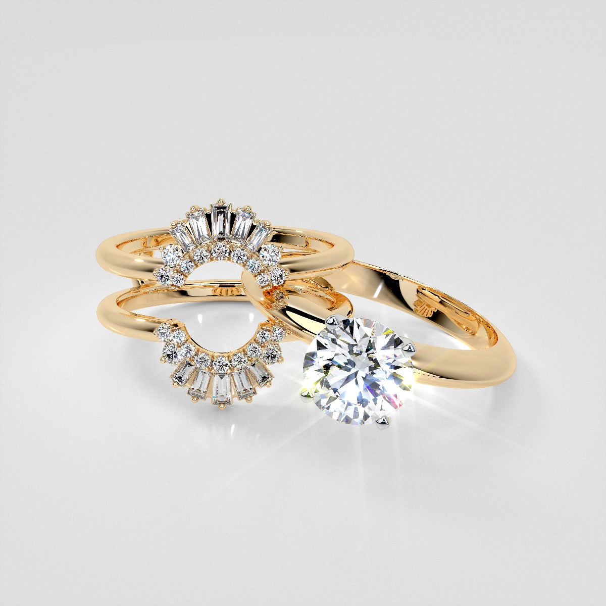 ½ CTW Natural Diamond Vintage Enhancer Ring Guard Wedding Band