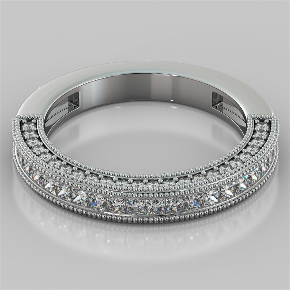 1.5Ct Radiant Cut Lab Grown Diamond Double Tier Halo Engagement Ring