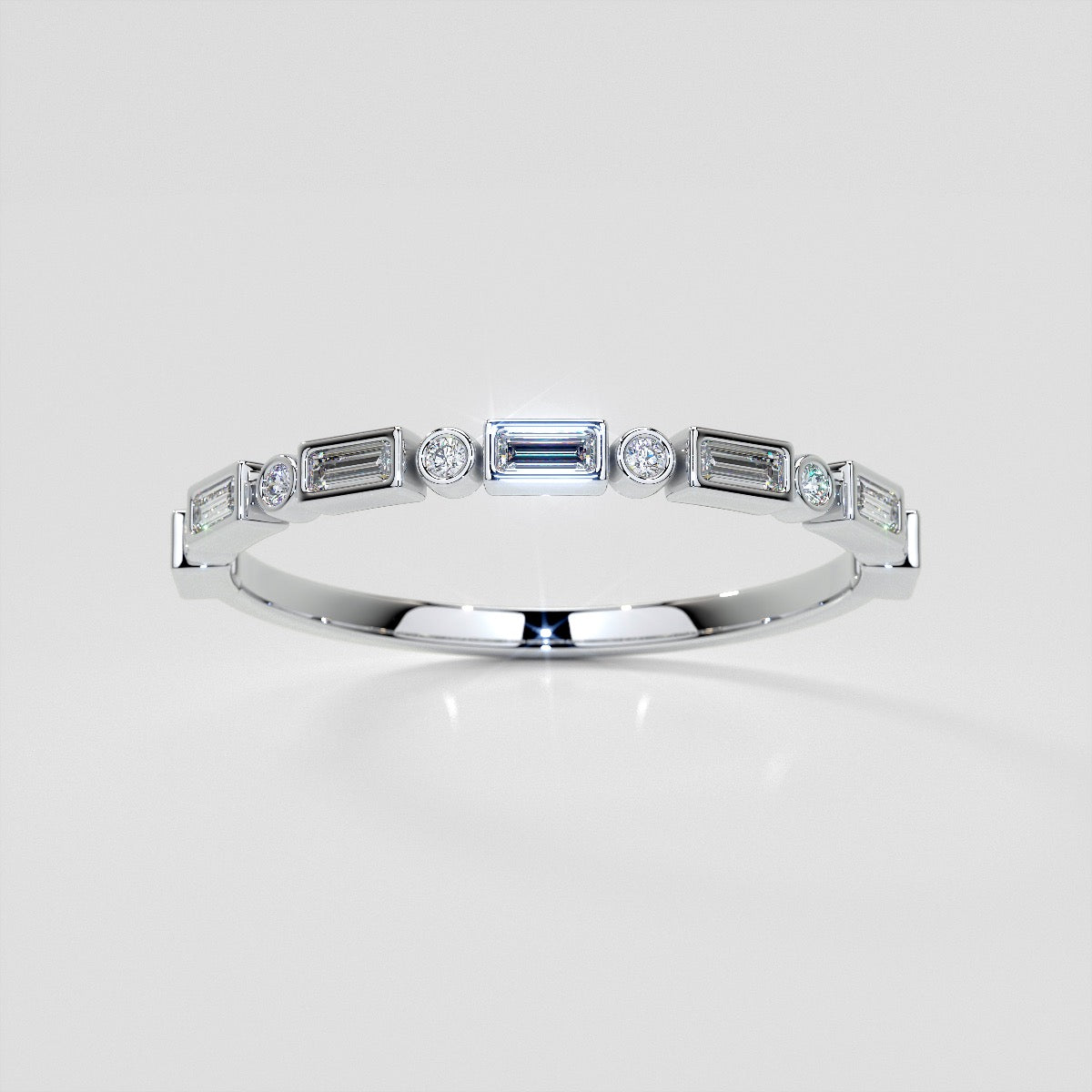 1/8 CTW Lab Grown Diamond Radiant Fusion Band