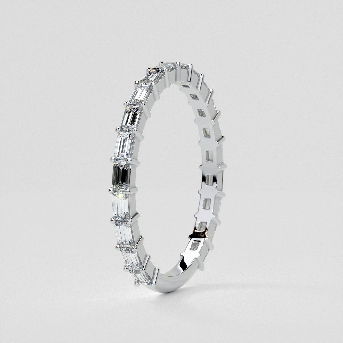¾ CTW Lab Grown Diamond Baguette Embrace Band