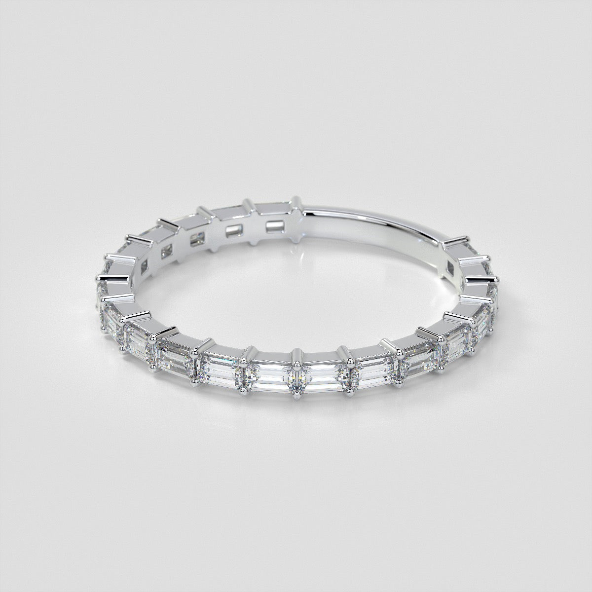 ¾ CTW Lab Grown Diamond Baguette Embrace Band