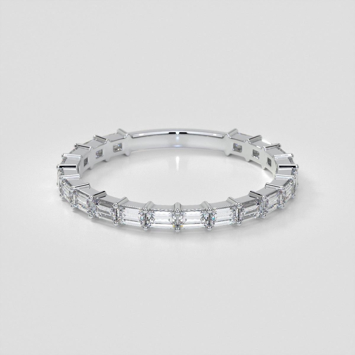 ¾ CTW Lab Grown Diamond Baguette Embrace Band