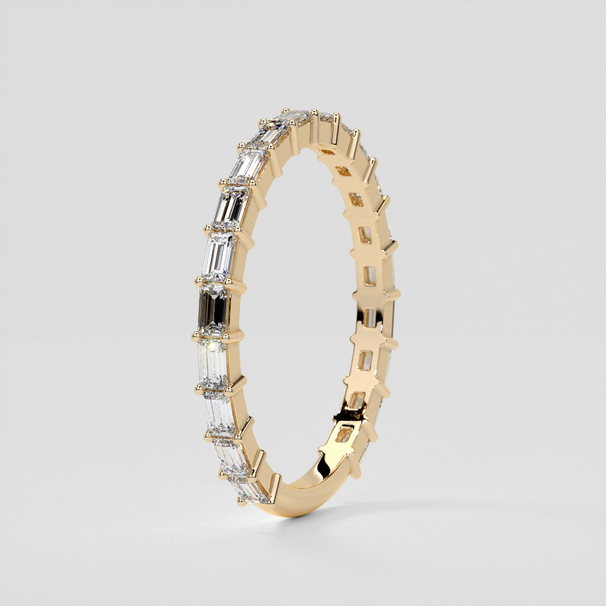 ¾ CTW Lab Grown Diamond Baguette Embrace Band