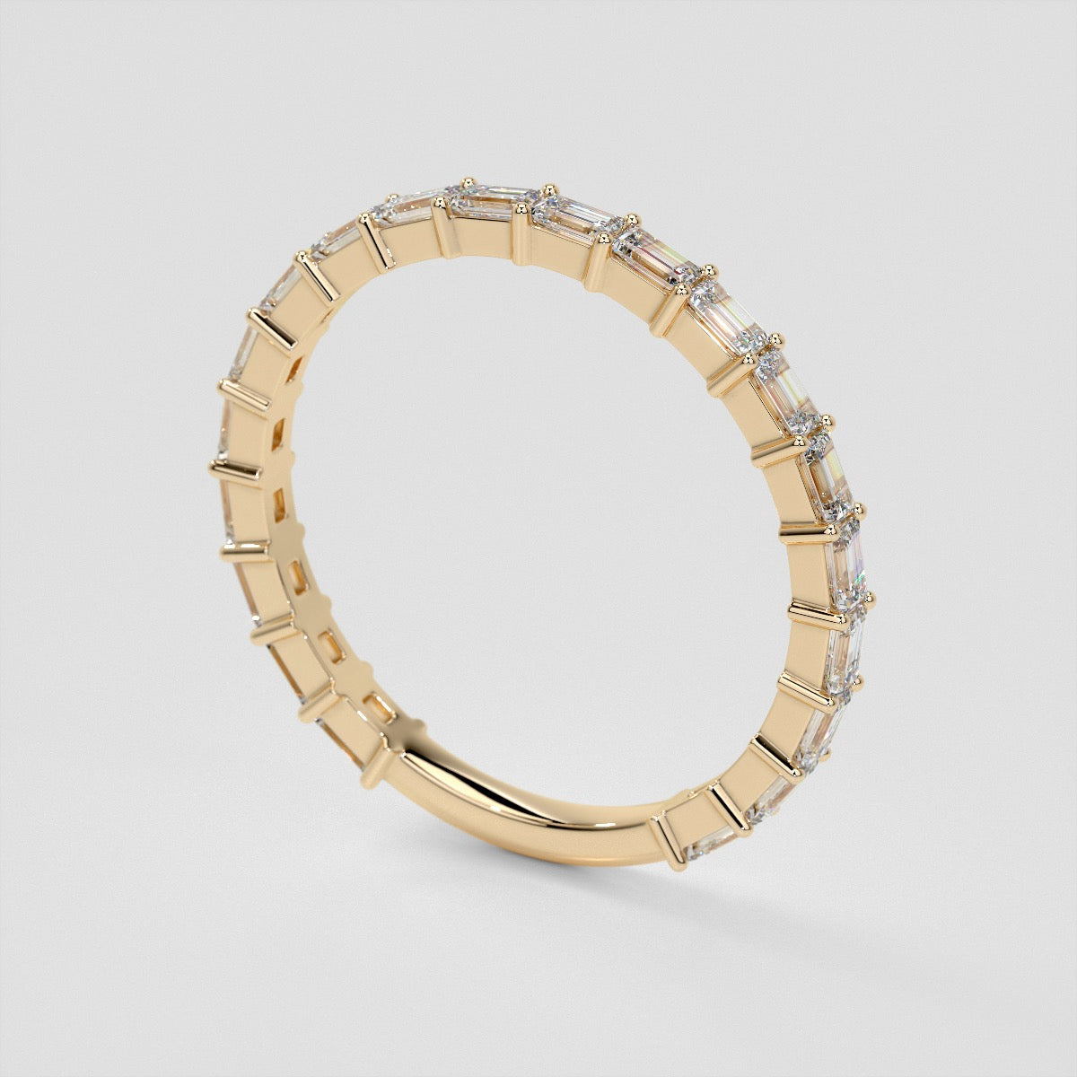 ¾ CTW Lab Grown Diamond Baguette Embrace Band