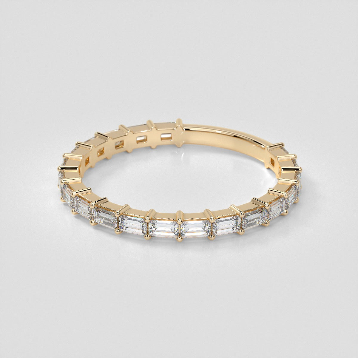 ¾ CTW Lab Grown Diamond Baguette Embrace Band