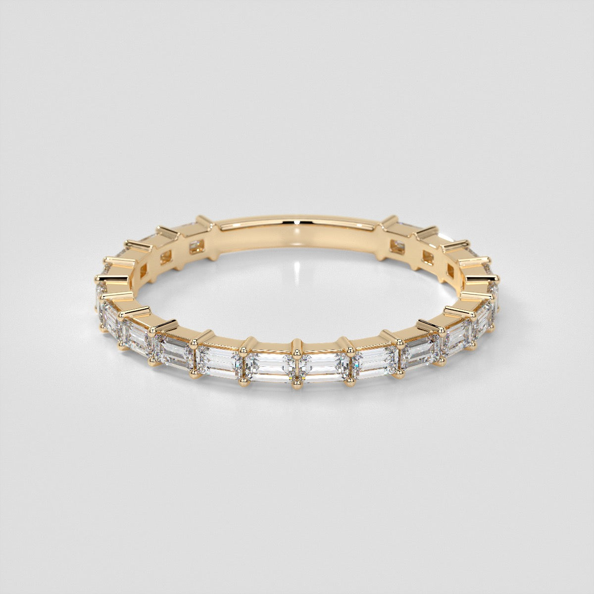 ¾ CTW Lab Grown Diamond Baguette Embrace Band