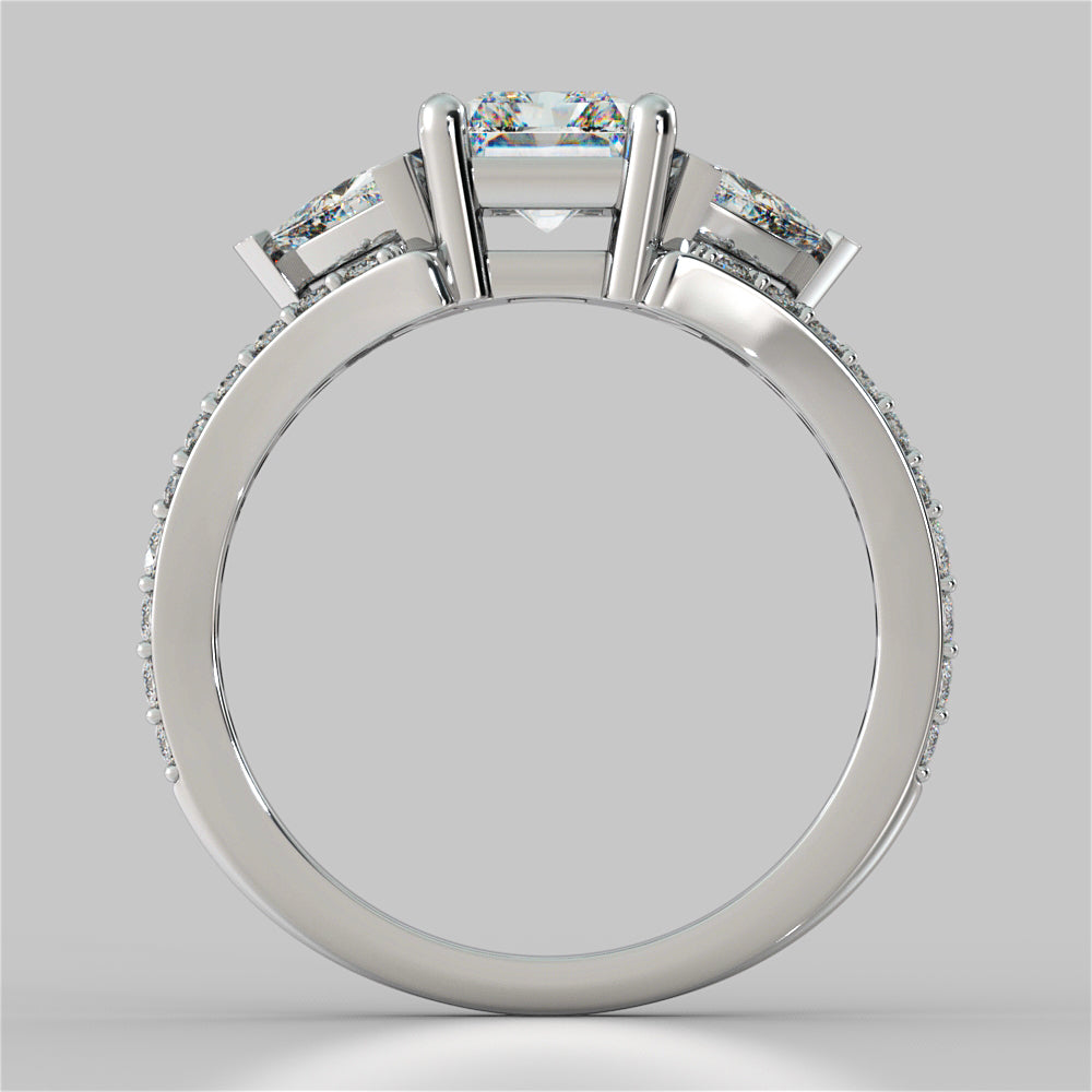 2.68Ct Radiant Cut Split Shank Engagement Ring Available in 14K White Gold - Same Day Shipping!