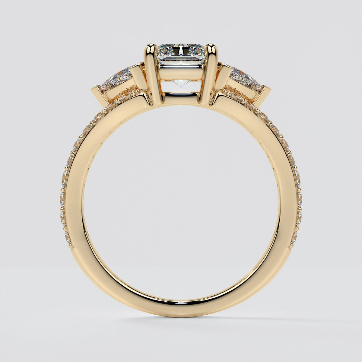 Radiant Cut Split Shank Engagement Ring