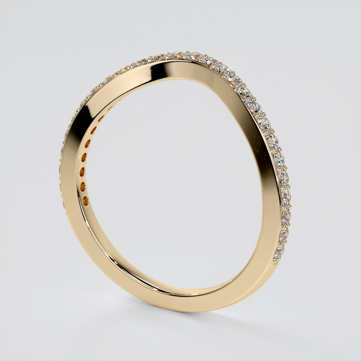 Contour Shape Wedding Band for Radiant Cut Ring