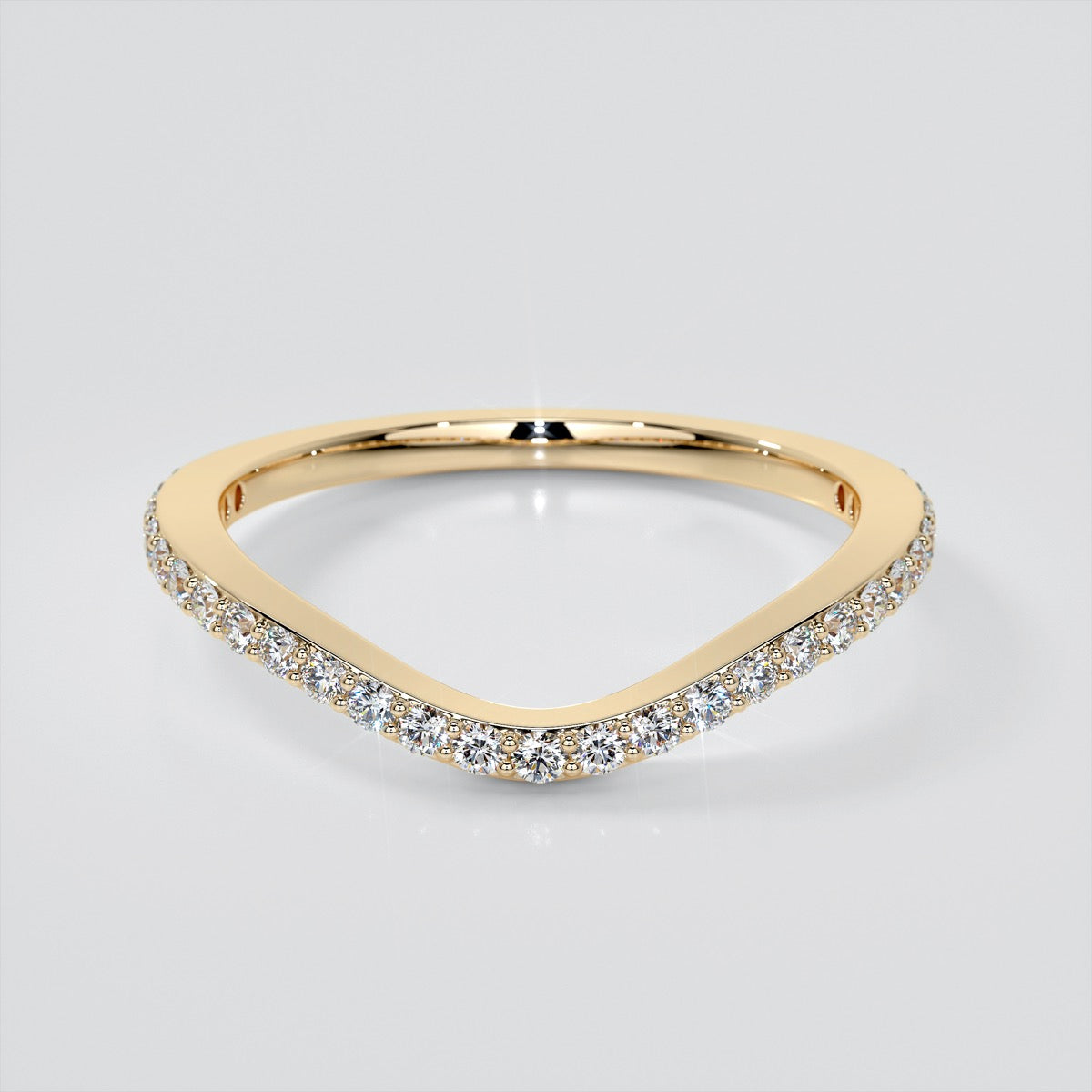 Contour Shape Wedding Band for Radiant Cut Ring