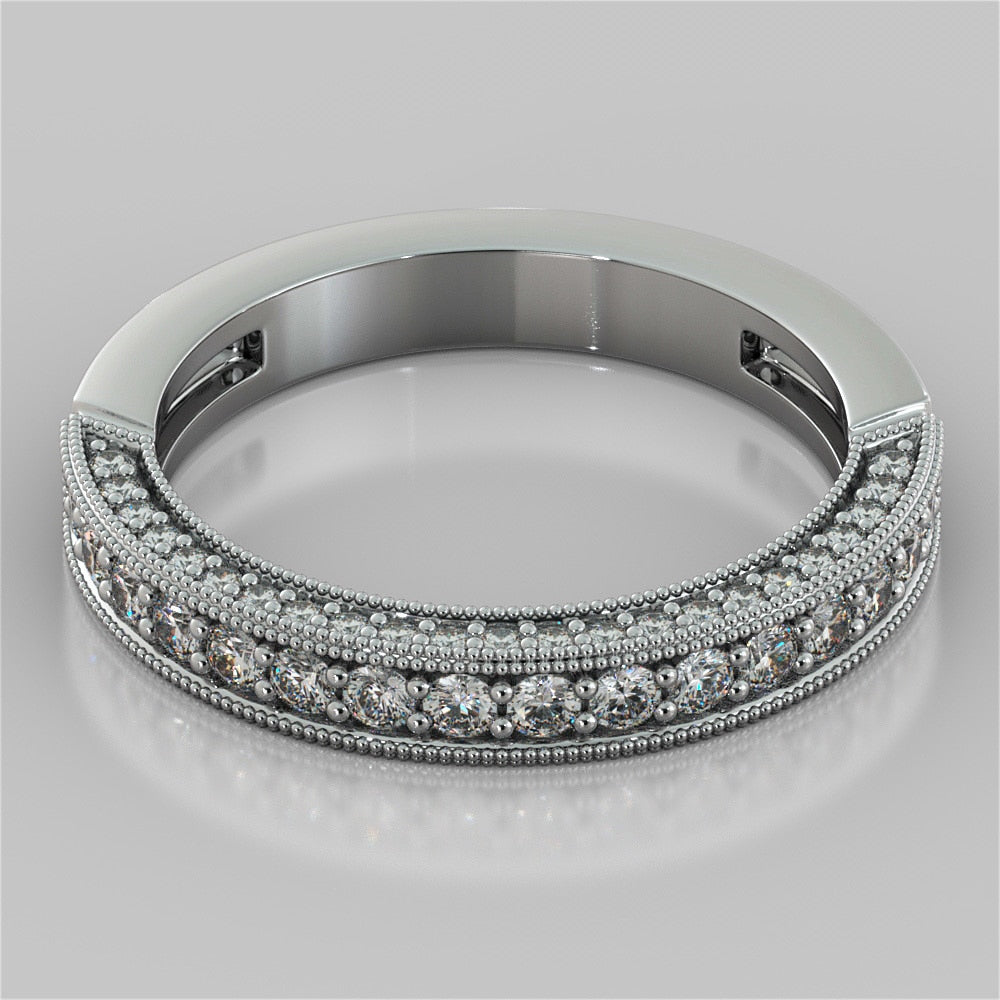 Vintage Crisscross Style Princess Cut Cathedral Trio Wedding Set