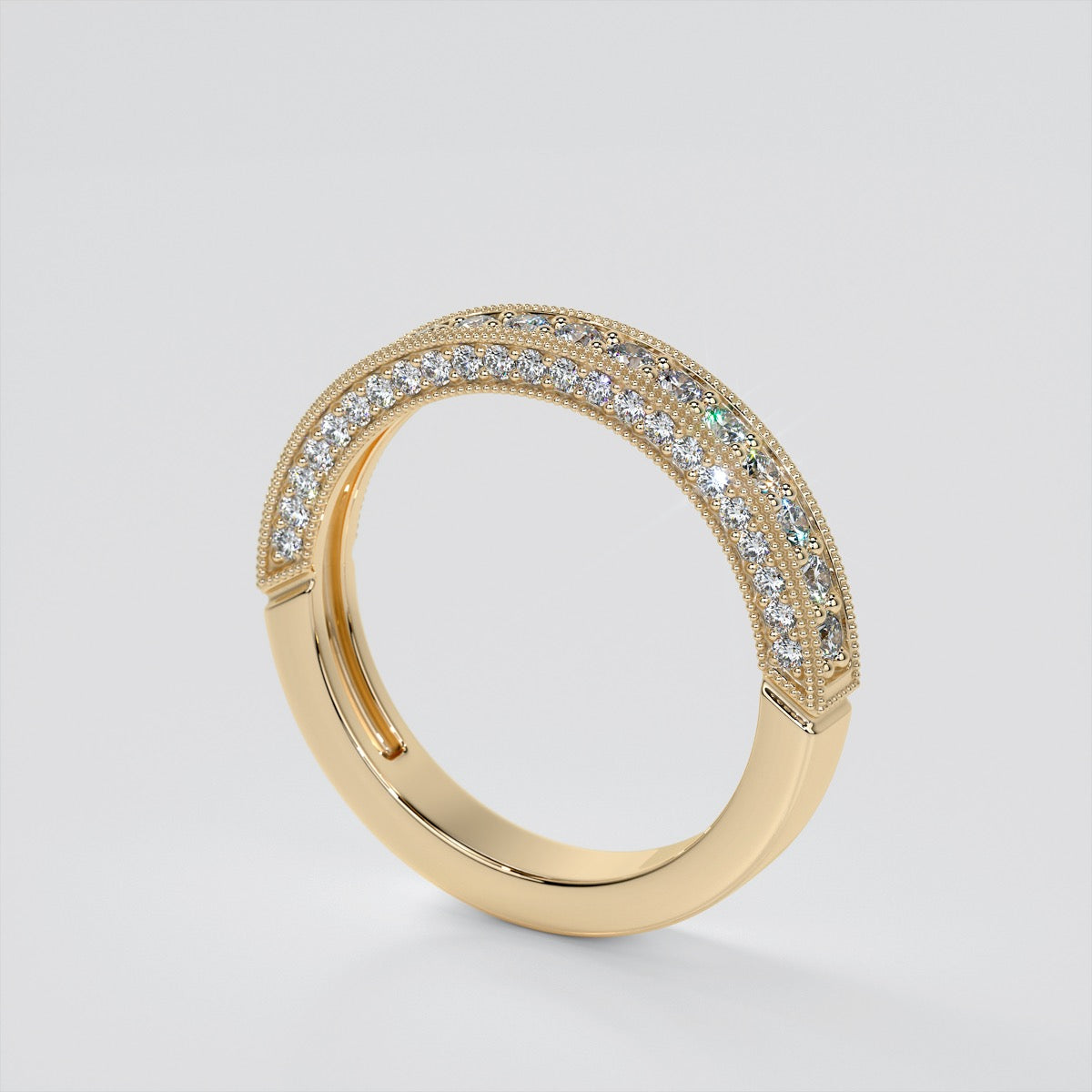 Princess Cut Crisscross Cathedral Engagement Ring