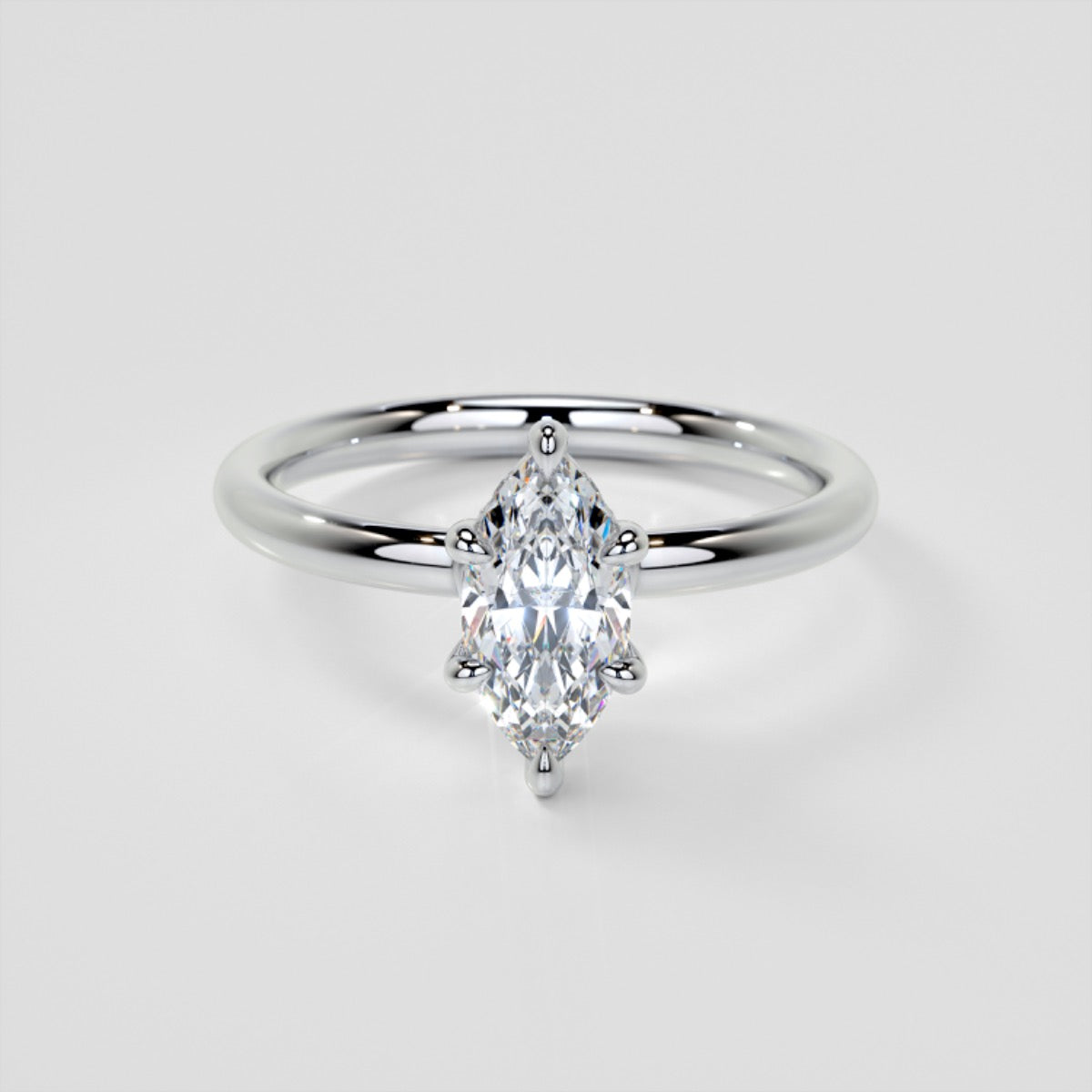 Marquise Cut Hidden Halo Engagement Ring