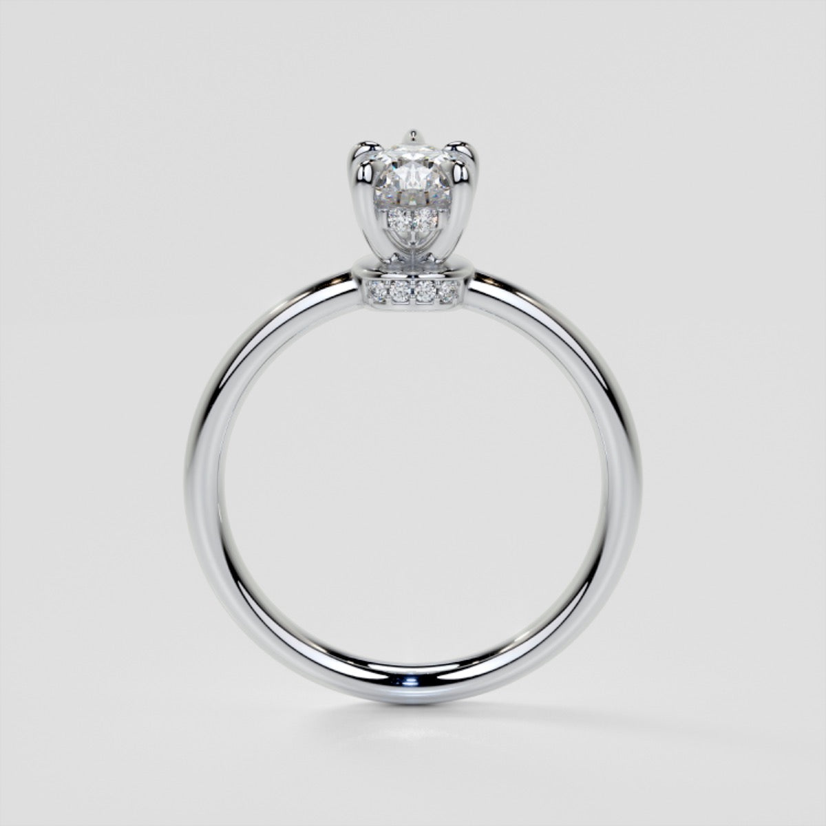 Pear Cut Hidden Halo Engagement Ring