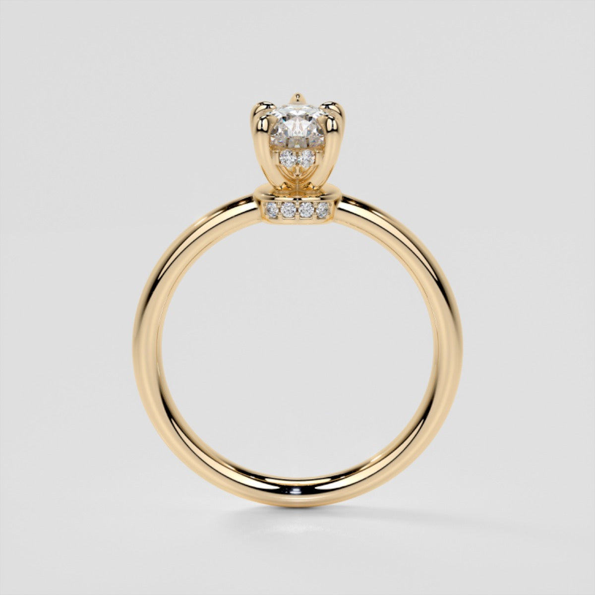 Pear Cut Hidden Halo Engagement Ring