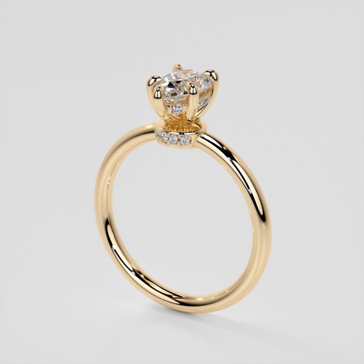 Pear Cut Hidden Halo Engagement Ring