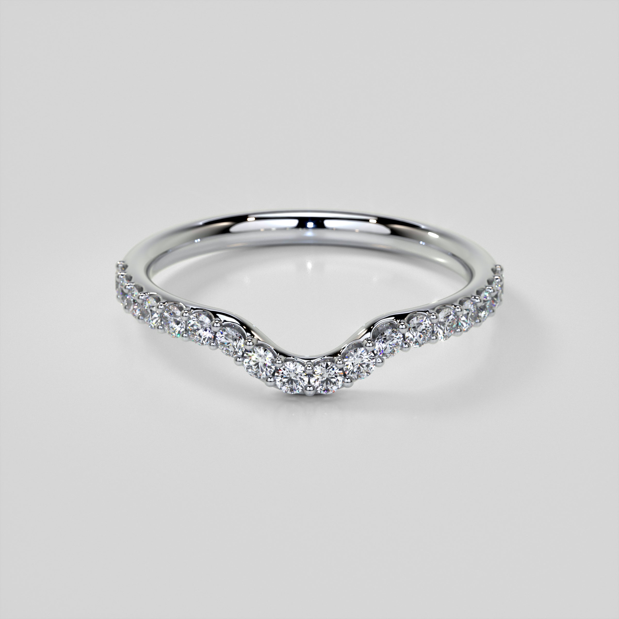 Wedding Band With Accents For Hidden Halo Style Ring for model HH2023