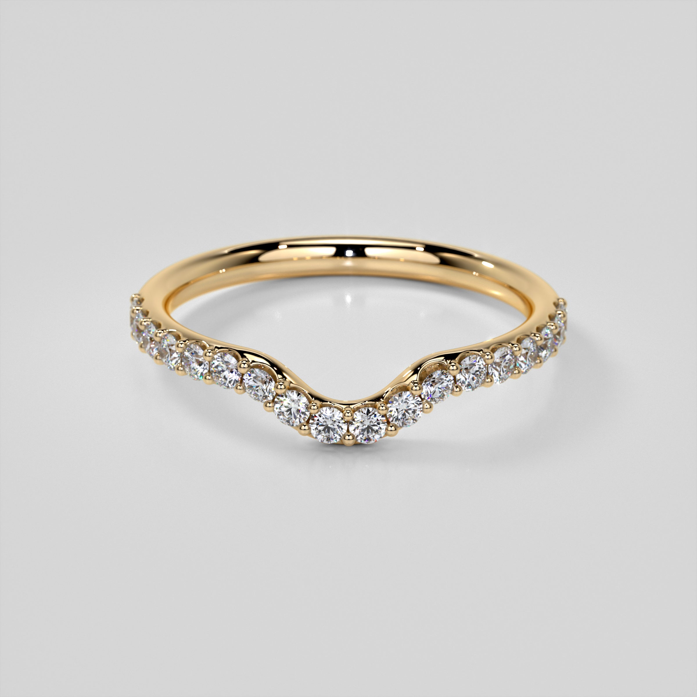 Wedding Band With Accents For Hidden Halo Style Ring for model HH2023