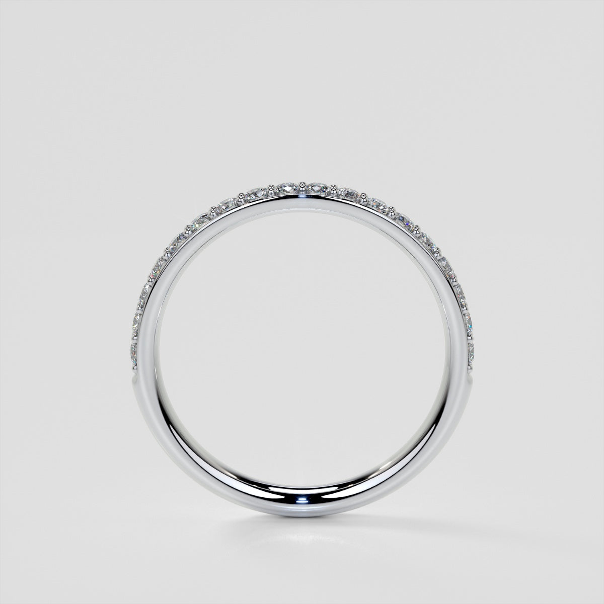 Wedding Band With Accents For Hidden Halo Style Ring