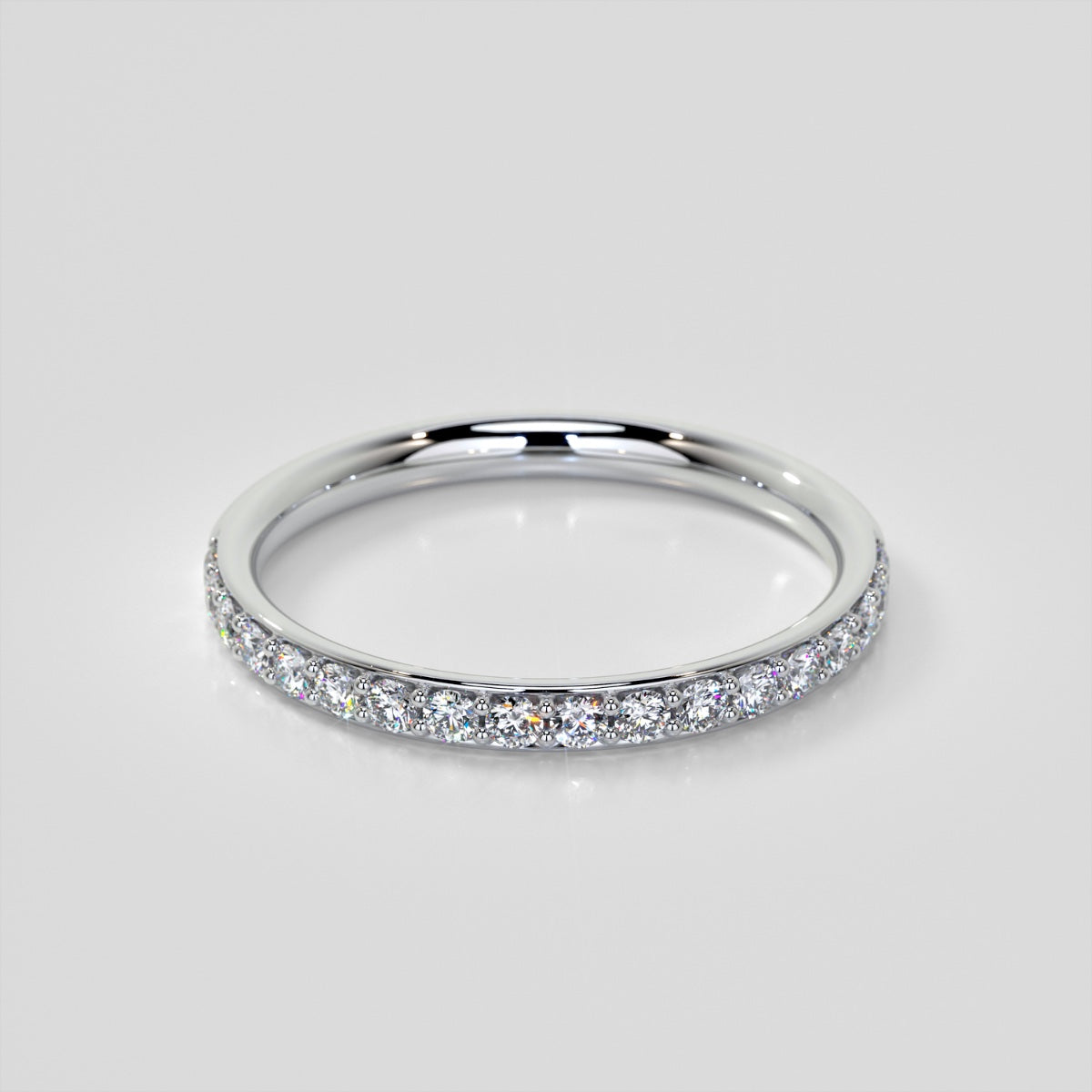 Wedding Band With Accents For Hidden Halo Style Ring