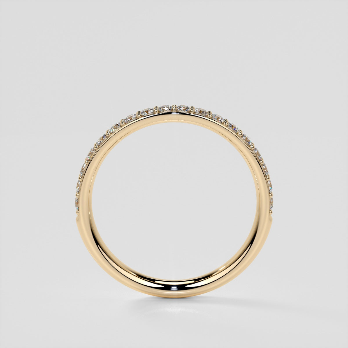 Wedding Band With Accents For Hidden Halo Style Ring