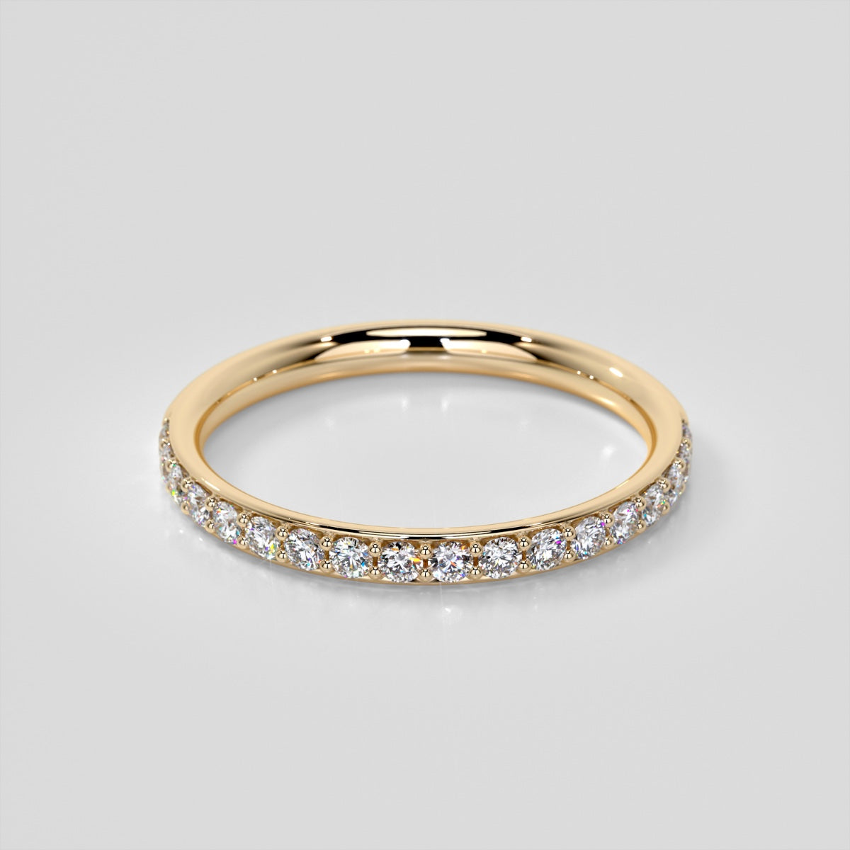 Wedding Band With Accents For Hidden Halo Style Ring