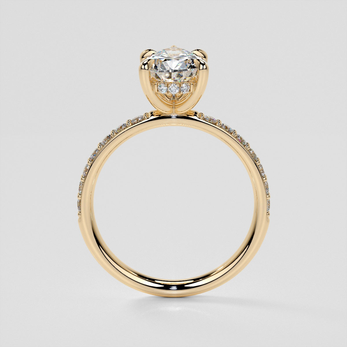 Pear Cut Hidden Halo Engagement Ring