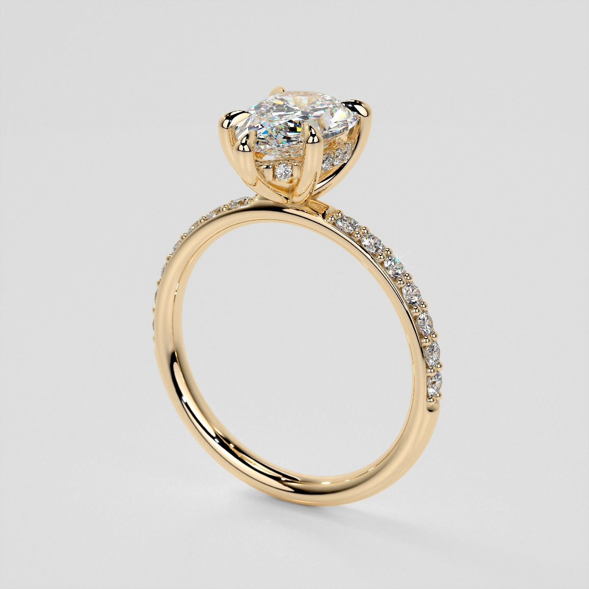 Pear Cut Hidden Halo Engagement Ring