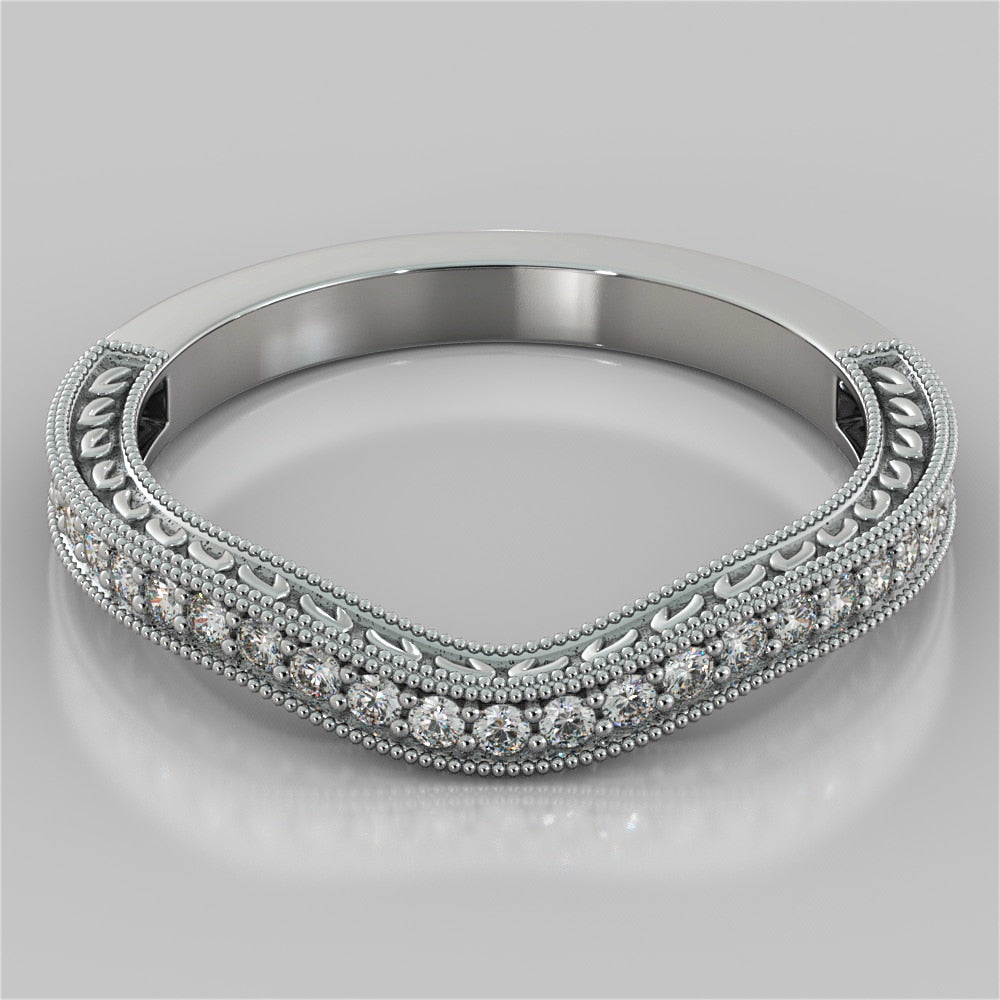 Lab Grown Diamond Princess Cut Filigree Engagement Ring with Accents