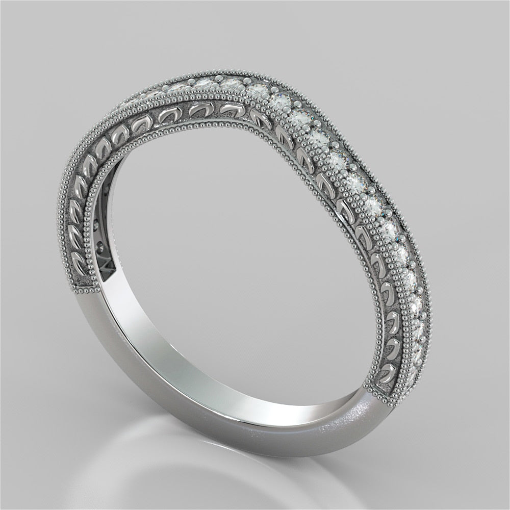 Pavé-Style Contoured Wedding Band