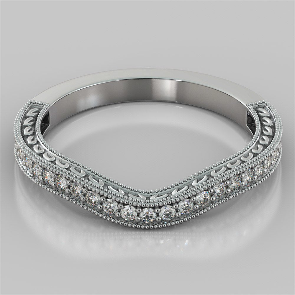 Lab Grown Diamond Filigree Style Asscher Cut Engagement Ring with Accents